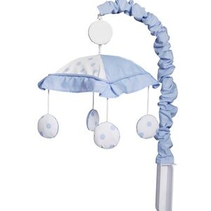 Baby Crib Blue Dots Mobile, Nursery Mobile for Crib with Music Wind Up Spinner